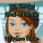 Pixelated image of a person with brown hair wearing green and black patterned headband, blue eyes, light skin tone, static composition.