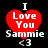 Red heart-shaped icon with white text "I Love You Sammie <3" on black background, showing pixelated animation changes