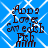 Blue background with white diamond-shaped pattern, four identical text blocks reading 'Adda Loves Swedish Fish' in dark brown pixelated font with small vertical lines beneath 'Fish'