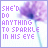 Animated sequence of a purple flower with text 'SHE'D DO ANYTHING TO SPARKLE IN HIS EYE' showing pixel-level character variations across frames.