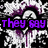 Pixelated image with purple text on a black-and-white patterned background, displaying a quote about broken hearts and a boy with a give gun.