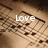 A four- displays sequential text over a sheet music background with visible staves and notes
