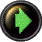 circular icons with glossy black backgrounds, each containing a pixelated arrow pointing right, displayed in various colors including green, blue, purple, red, and orange