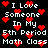Black background with white pixelated text reading "I Love Someone In My 5th Period Math Class" surrounded by red pixelated hearts.