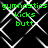 Green text on black background with white geometric patterns, displaying repeated phrases in pixelated font.