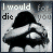 A 4x4 contact sheet of a black-and-white animated icon showing a person with dark hair covering their face with both hands, accompanied by the text "I would die for you" in pixelated font across all frames.