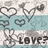 Pixelated icon with heart symbols, a figure holding a heart, and the text 'LOVE?' on a light blue background.