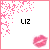 Pixelated icon with pink splatter border, black text 'LIZ', and blurred lips graphic; teal star appears above text in one frame.