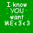 Green background with white pixelated text reading "I know YOU want ME<3<3" in a , some pixels showing green noise