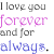 Static pixelated text icon displaying a romantic message in three distinct color-coded lines against a white background.