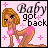Pixel art animation of a cartoon woman in a pink bikini bending over, with 'Baby got back' text and pink crosses on a light pink background.