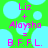 Green background with light blue circles, pink text reading 'Liz + Aloysa = B.F.F.L.', and pixelated appearance.