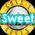 Animated icon with yellow circular frame, silver center, and text overlays changing from 'Sweet Child' to 'O' Mine'.