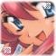 Anime-style character with red hair and blue eyes in a sequence of pixelated frames showing head movement from left to right.