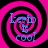 Four identical display a pink and black spiral background with blue text reading 'I am cool' in a pixelated font