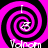 Four identical display a pink and black spiral pattern with white text reading 'Volcom' beneath each spiral