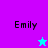 Four display the name 'Emily' with a star icon changing color between cyan and magenta on a split background