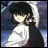 A split-frame contact sheet showing an anime-style character on the left and pixelated text on a black background on the right, with visible animation frame differences in the character's pose.