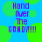 Blue background with green circles and purple text reading 'Hand Over The GOMOY!!!' in pixelated font.