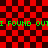 Red and black checkered background with green text reading "I FOUND OUT" repeated horizontally, featuring a pixelated explosion effect on the right side.