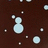 Pixelated image with brown background showing light blue bubbles and text reading 'i'm like splatter paint i'm everywhere' on dark green, 'with you' below.