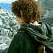 pixelated character portraits showing sequential facial expressions and head turns against a mountainous backdrop
