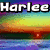 Pixelated rainbow gradient background with four text segments arranged in a , each segment displaying distinct white text