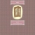 A static pixelated image shows a central rectangular frame with a light border, flanked by two horizontal pink bars on a muted brown background.