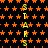 A static image with a black background covered in repeating orange stars, featuring vertical yellow text reading "STARS" repeated three times on the left side.