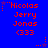 Blue background with red pixelated text reading 'Nicolas Jerry Jonas (333)' and small star-like symbols in four corners.