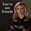 Four- of still images with overlaid text, each showing different characters and text phrases