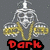 Pixelated skeleton holding two beer mugs with yellow liquid, red text labels below each view, gray background.