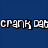 Blue background with white pixelated text 'CRANK DAT' next to a person wearing a chef's hat and sunglasses.