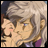 Pixelated anime-style character with light brown hair and purple clothing on left, next to pixelated text "Anime IM" above smaller "com" on black background.