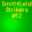 Green background with yellow text reading "Smithfield Strikers #12" in four identical arranged in a