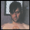 A shirtless person with tattoos appears in a of six showing sequential changes to chest and abdomen tattoos