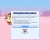 Pixelated image of a light blue and pink gradient background with a central white rectangular frame containing blurred text and a small avatar icon.