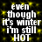 A static image with repeated text 'even though it's winter i'm still HOT' on a black background with yellow pixelated dots.