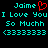 Pixelated cyan text on black background with red heart symbol replacing 'e' in 'Jaime' on left side.