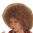 A pixelated image shows a person with voluminous brown afro hair against white background, next to red text reading "Daniels new girlfriend" on black.
