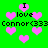 Green background with pink hearts and repeated text "I love Connor<333" in black pixelated font.