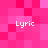 Four instances of the word 'Lyric' in white pixelated text appear on a pink and magenta checkered background with no visible animation changes.