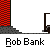 Pixelated animation of a white truck with a yellow driver and red brick structure, cycling through multiple positions with 'Bob Bank' text below.