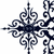 A static contact sheet of a blue and white decorative icon featuring ornate scrollwork, floral patterns, and a central pentagram symbol within a circular frame.