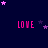 Dark blue background with pink 'LOVE' text repeated in a , surrounded by scattered pink and purple stars