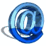 Nine identical @ symbols arranged in a , each with blue and light blue gradient, white highlights, and gray shadow effects