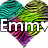 Heart-shaped pixelated icons with gradient colors and text labels, each containing a small heart symbol.