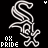 Pixelated white 'SOX' logo with crossed bones on black background, text below changes across frames.