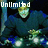 Pixelated image with 'Unlimited' text at top, blue and green figure holding glowing object against dark background.