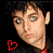 A 2x2 contact sheet of a pixelated animated icon featuring the same person in four frames with heart symbols and red text reading "Billie Owes You!" on a black background.